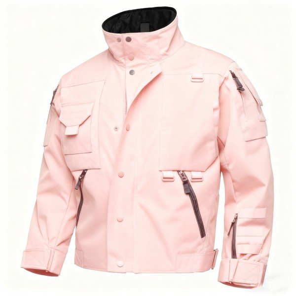 Men's Casual  Jacket - Light Pink Water-resistant Outdoor Casual-style Coat
